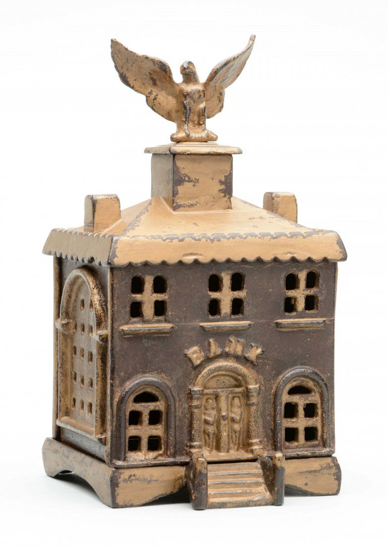 Cast Iron Still Large Eagle On Building Bank. (1 of 3)