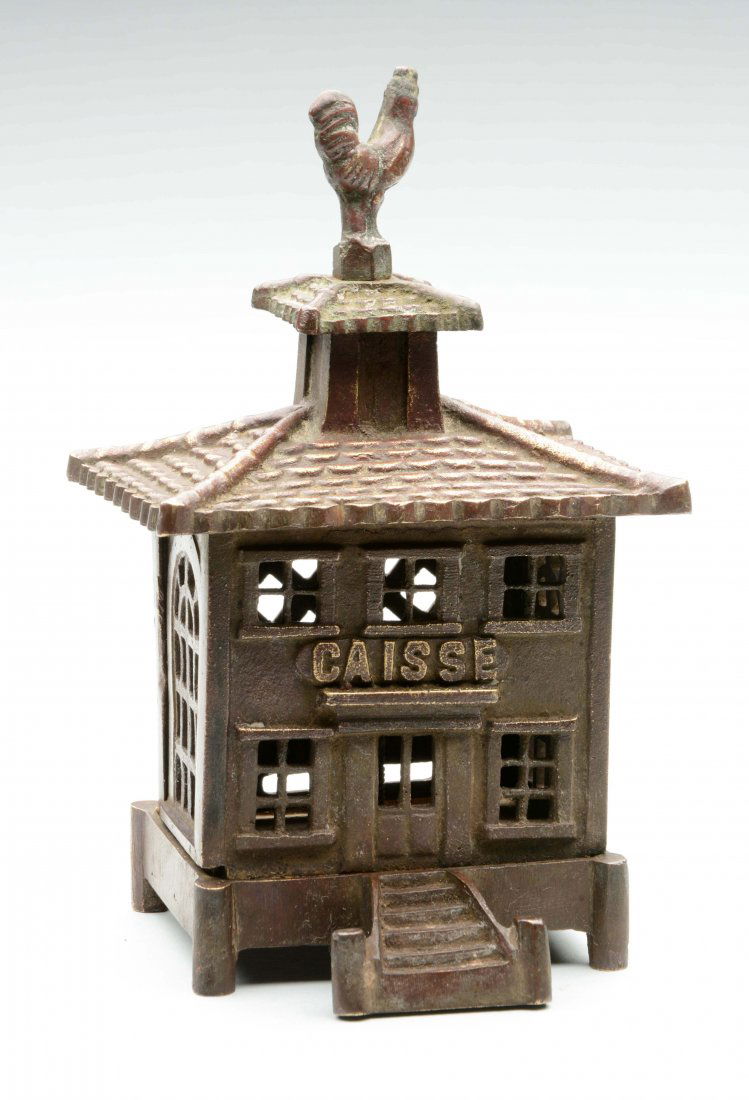 Cast Iron European Caisse Still Bank. (1 of 3)