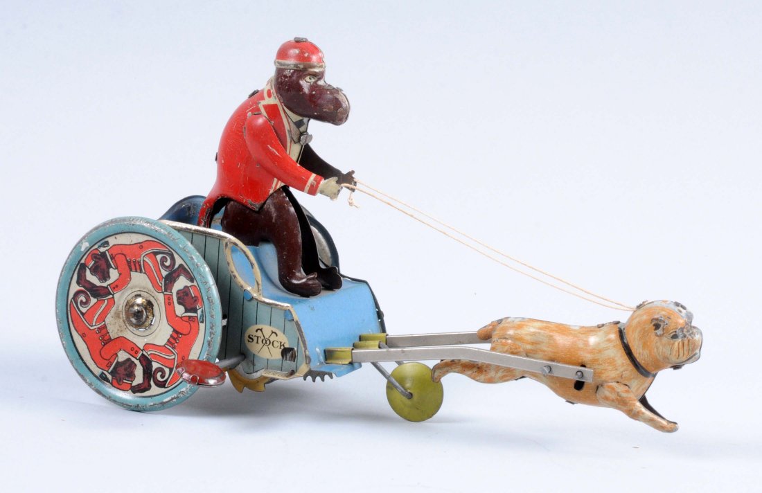 Strauss & Stock Tin Litho Wind-Up Jolly-Pals Monkey (1 of 2)