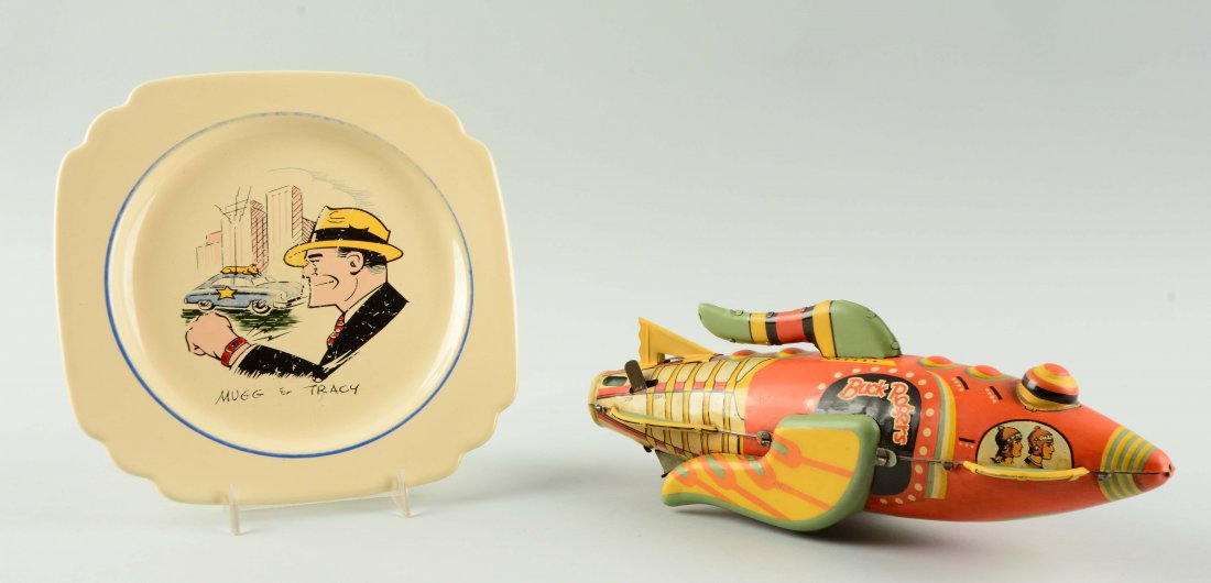 Lot Of 2: Mugg & Tracy Plate & Buck Rogers Space Toy. (1 of 2)