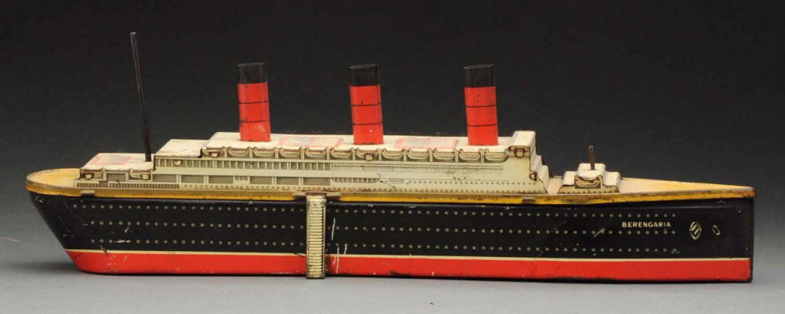 Eng. Berengaria Tin Litho Ocean Liner Biscuit Tin. (1 of 2)
