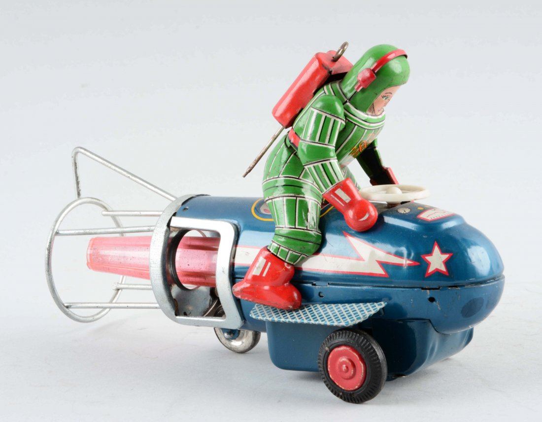 Japanese Tin Litho Friction Spacemobile & Pilot. (1 of 2)