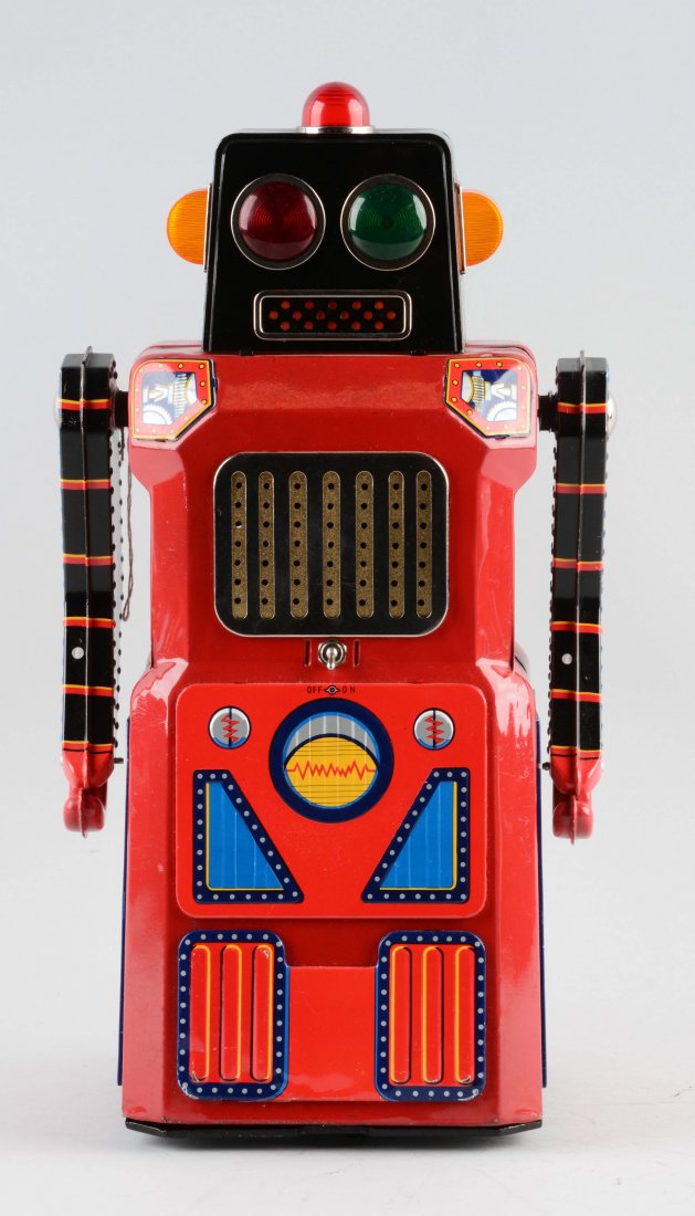 Japanese Tin Litho Gang of 5 Train Robot. (1 of 2)