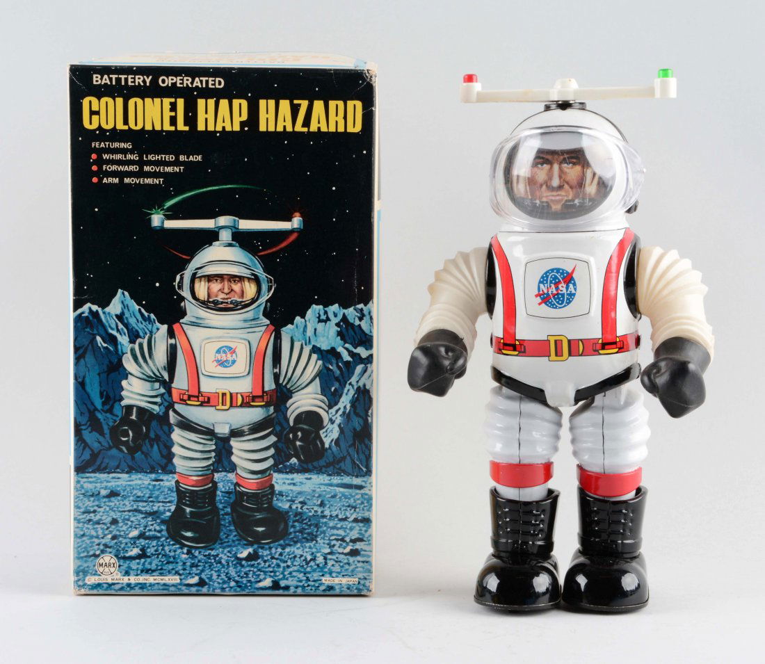 Japanese Tin Litho Battery Operated Colonel Hap Hazard (1 of 2)