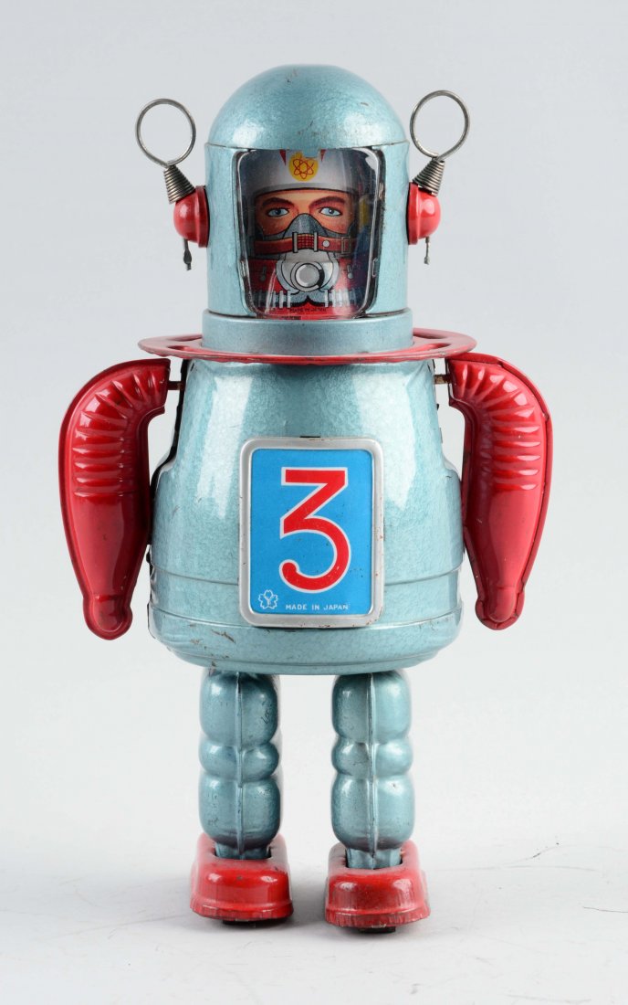 Japanese Tin Litho Astro-Scout Robot. (1 of 2)