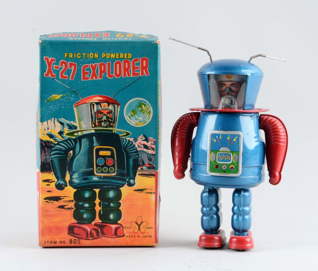 Japanese Tin Litho X-27 Explorer Robot. (1 of 2)
