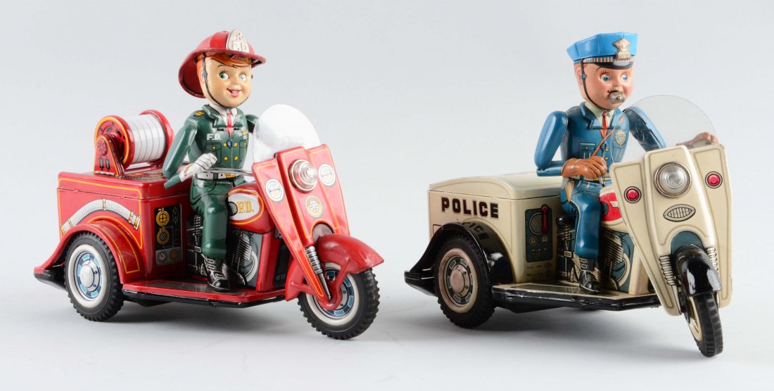 Lot Of 2: Japanese Tin Litho Battery Operated Cycle (1 of 2)