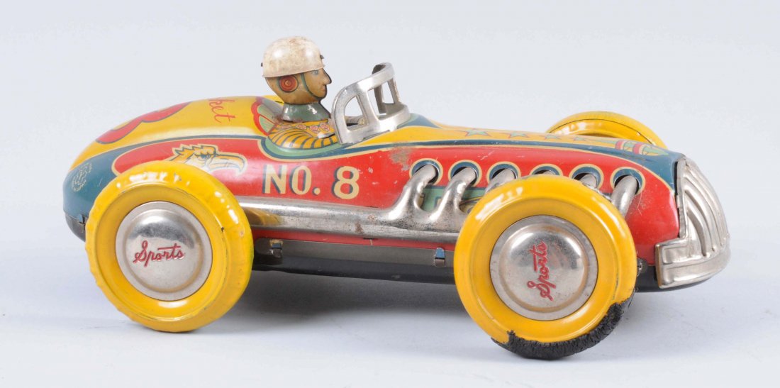 Scarce Japanese Tin Litho Friction Rocket Race Car. (1 of 2)