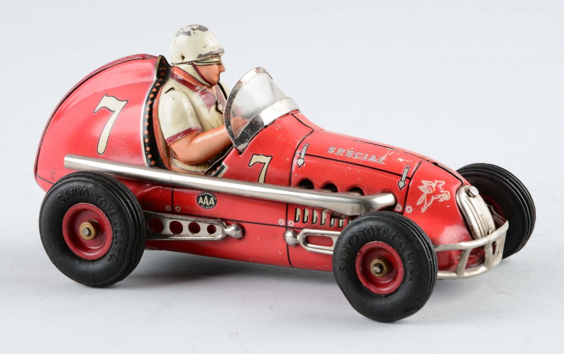 Japanese Tin Litho Friction No. 7 Race Car. (1 of 2)