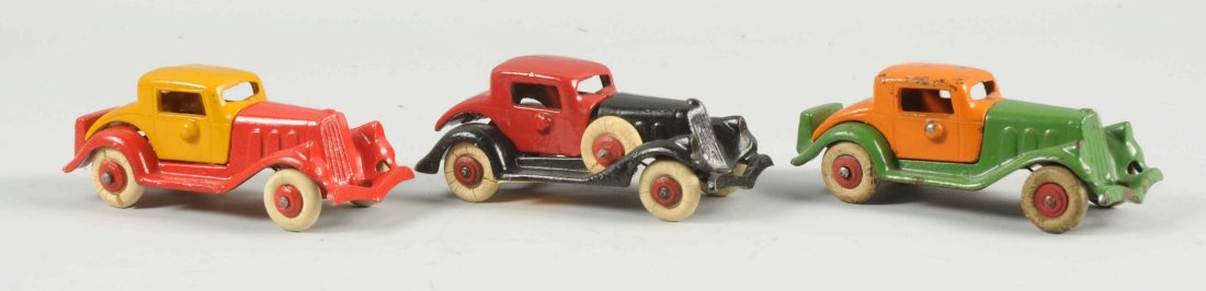 Lot Of 3: Cast Iron Hubley Break Apart Autos. (1 of 2)