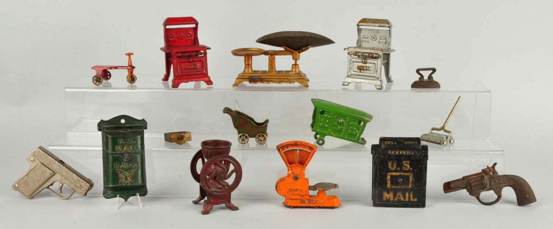Lot of 15:  Small Cast Iron Toys. (1 of 1)