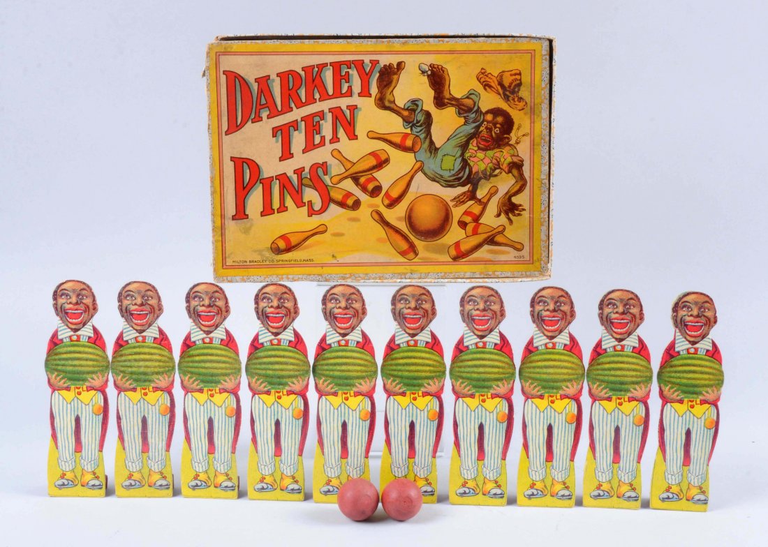Early Milton Bradley Darkey Ten Pins Set. (1 of 1)