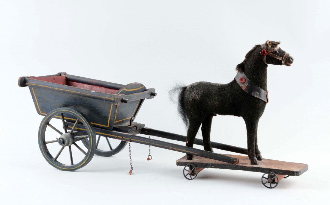 Vintage Horse on Wooden Platform. (1 of 2)