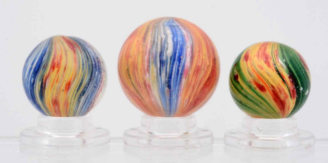 Lot of 3: Left Twist Onionskin Marbles. (1 of 2)
