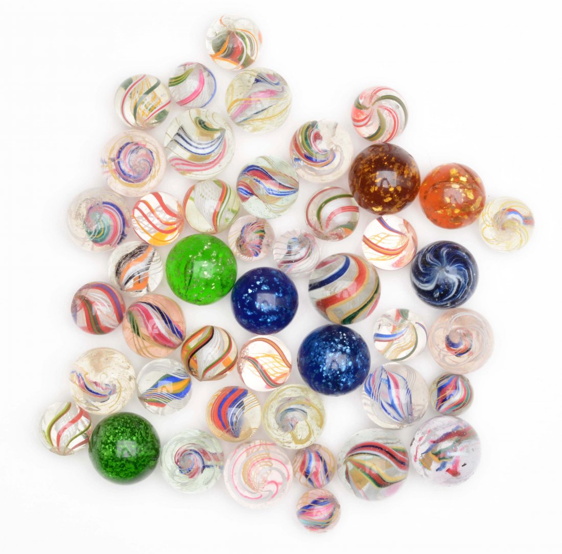 Lot of 45: Handmade Marbles. (1 of 1)