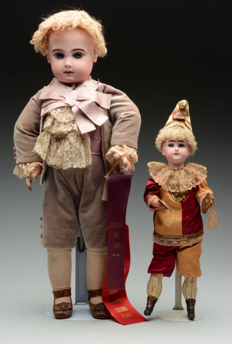 Lot Of 2: Bisque Head Boy Dolls. (1 of 3)