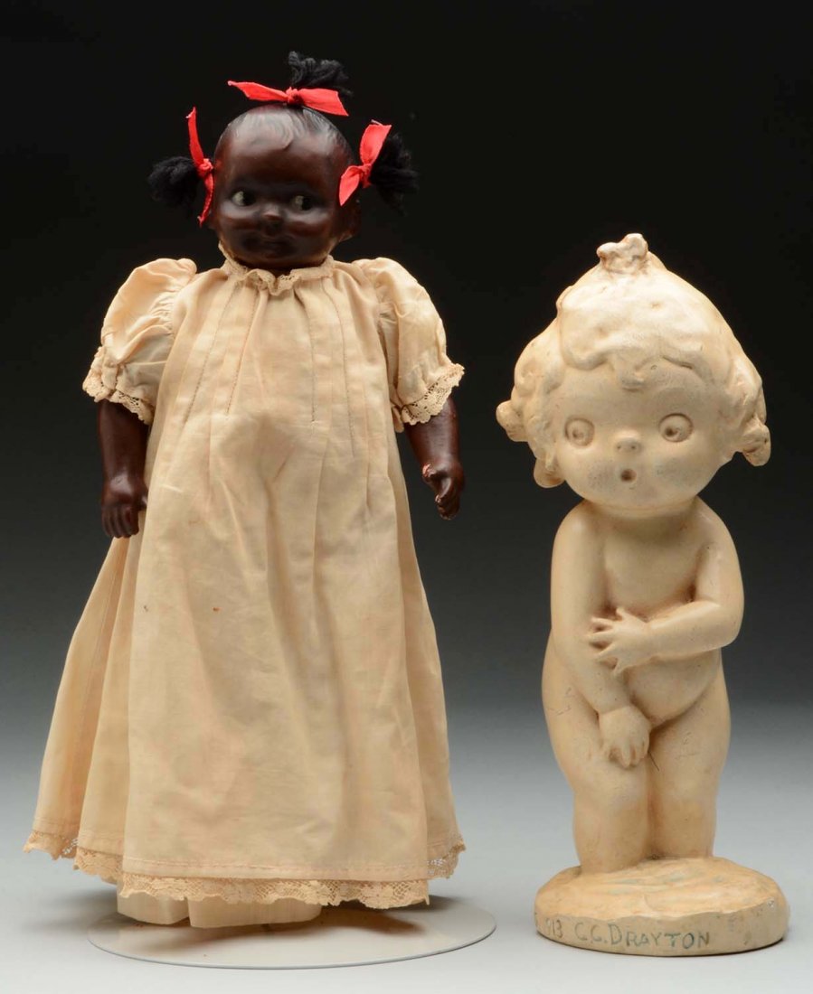 Lot of 2: September Morn & Black Composition Doll. (1 of 3)