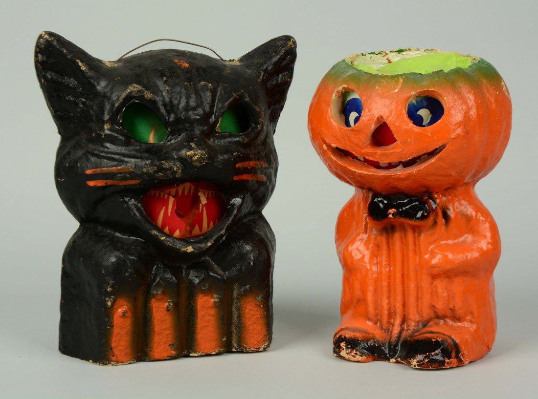 Lot of 2: Vintage Halloween Pulp Jack-o-lanterns. (1 of 2)