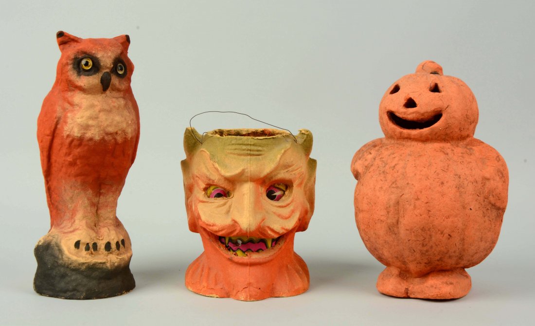 Lot Of 3: Vintage Halloween Pulp Figures. (1 of 2)