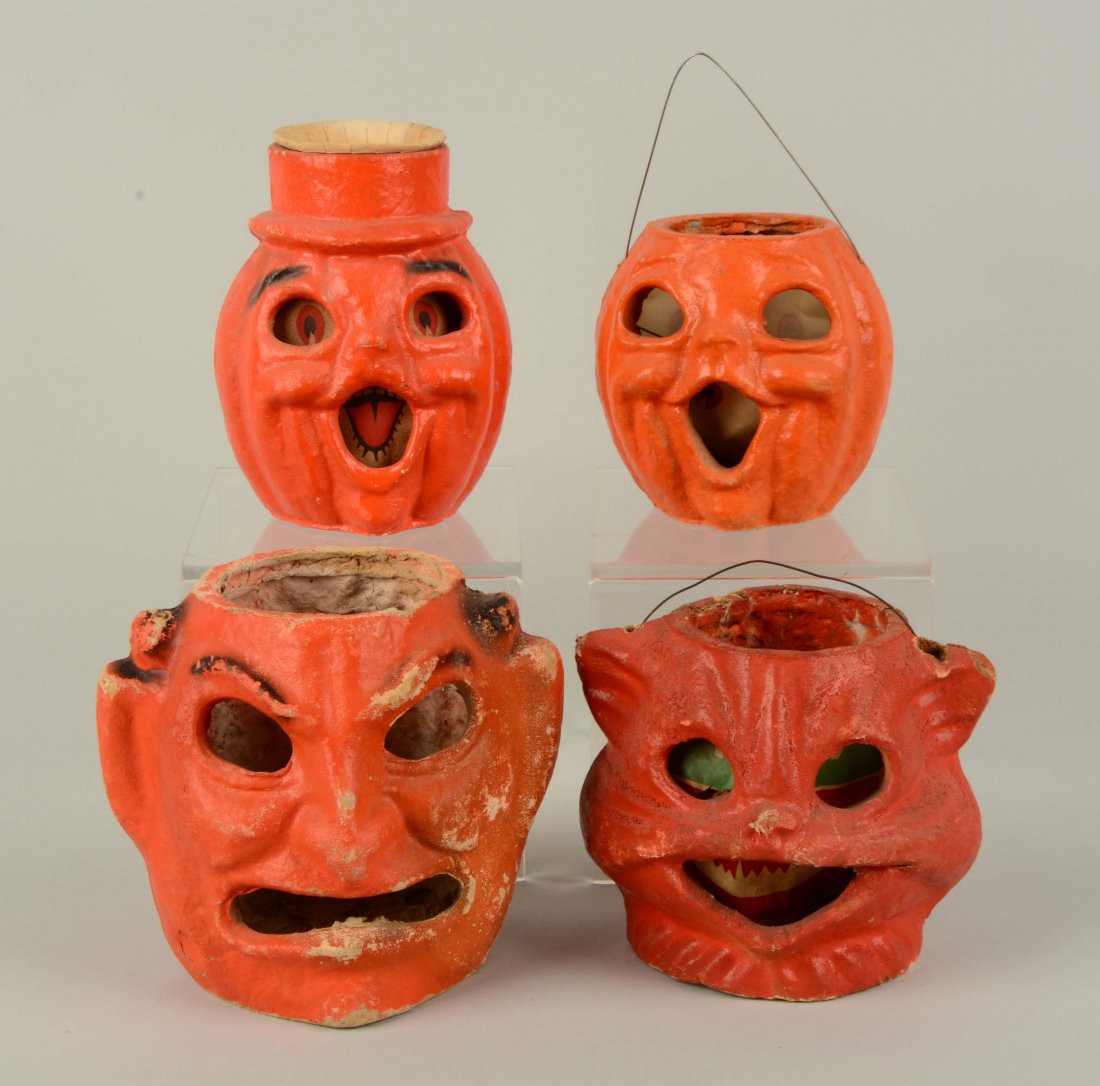 Lot of 4: Vintage Halloween Jack O Lanterns. (1 of 2)
