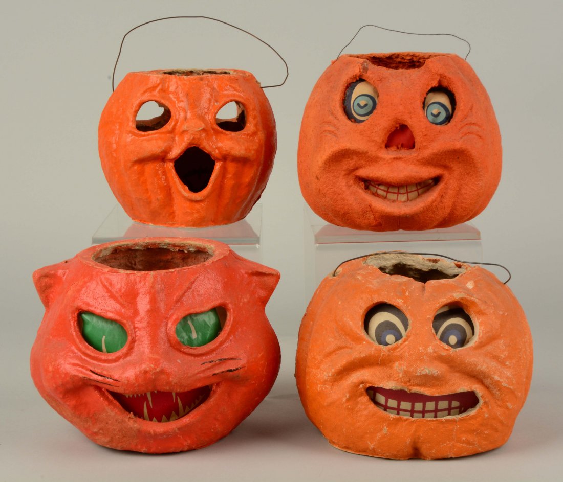 Lot of 4:  Vintage Halloween Jack O Lanterns. (1 of 1)
