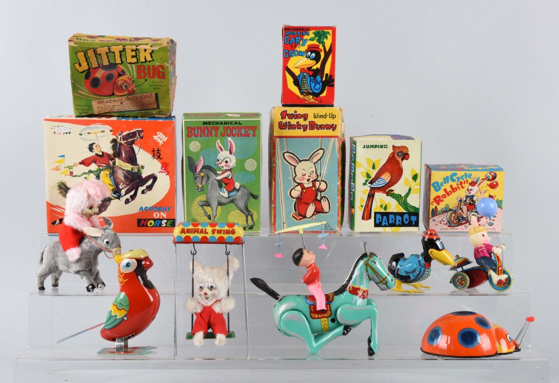 Lot Of 7: Tin Wind-Up Toys. (1 of 1)