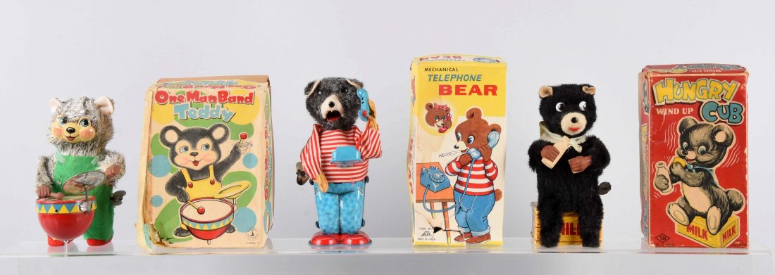 Lot Of 3: Bear Tin Wind-Up Toys. (1 of 1)