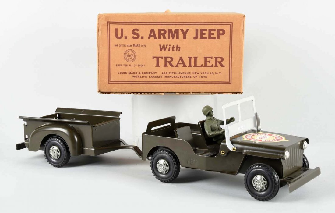 Marx No. 888/246 U.S. Army Jeep with Trailer. (1 of 2)