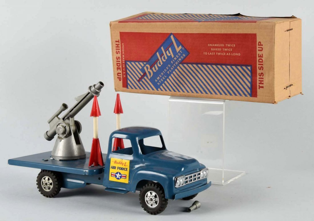 Pressed Steel Buddy L Air Force Rocket Launcher Truck. (1 of 2)