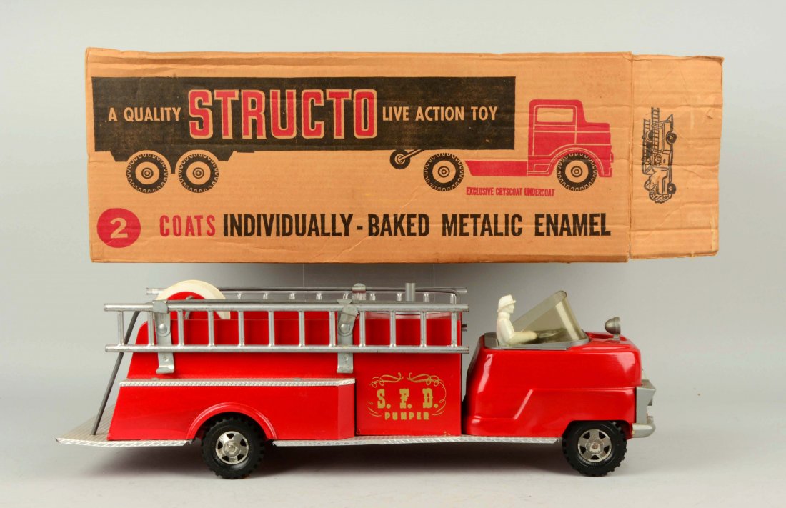 Structo No. 701 Open Cab Fire Truck. (1 of 2)
