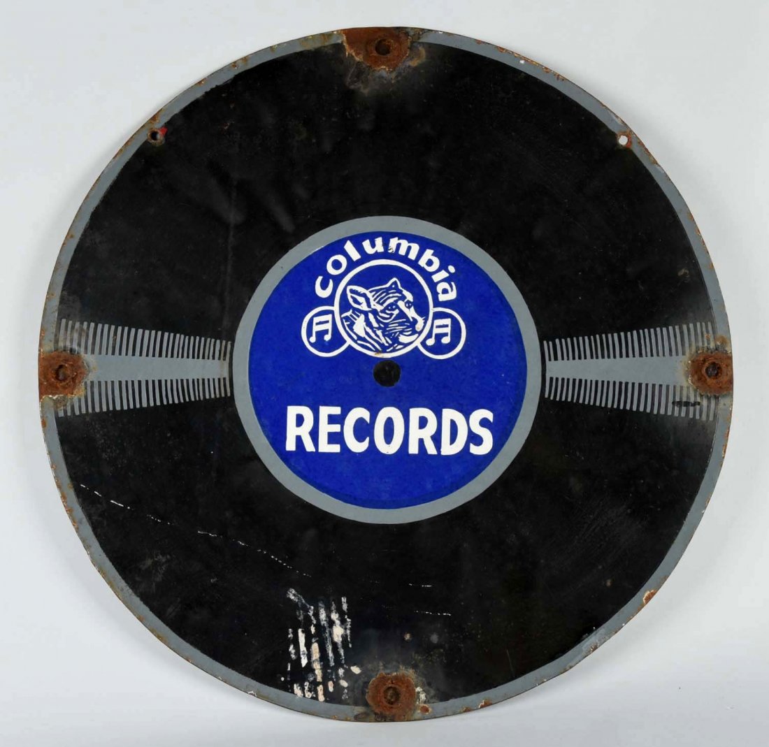 Columbia Records "His Master's Voice" Porcelain Sign. (1 of 2)