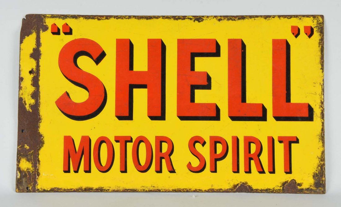 Shell Motor Spirit Porcelain Flange Sign. (1 of 2)