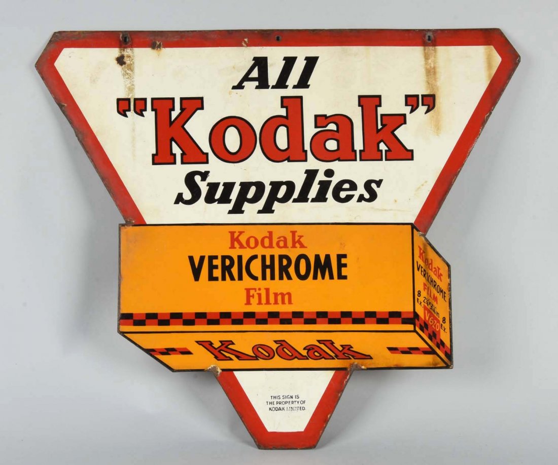 Kodak Supplies Porcelain Diecut Sign. (1 of 2)