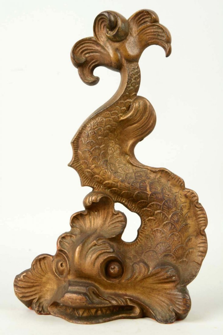 Cast Iron Sea Serpent Doorstop: English. Exceptional casting and form (Excellent). 14" T.