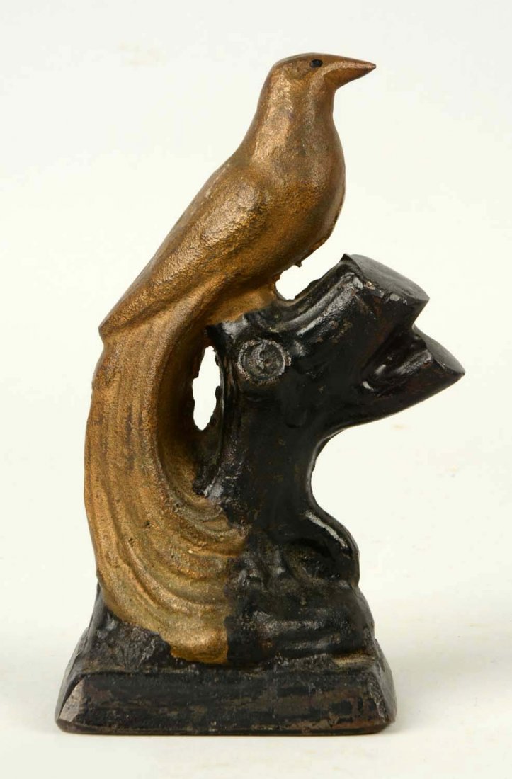 Cast Iron Bird of Paradise Doorstop: Full-figure, solid casting. Book Example. (Excellent). 6 - 1/2" T.