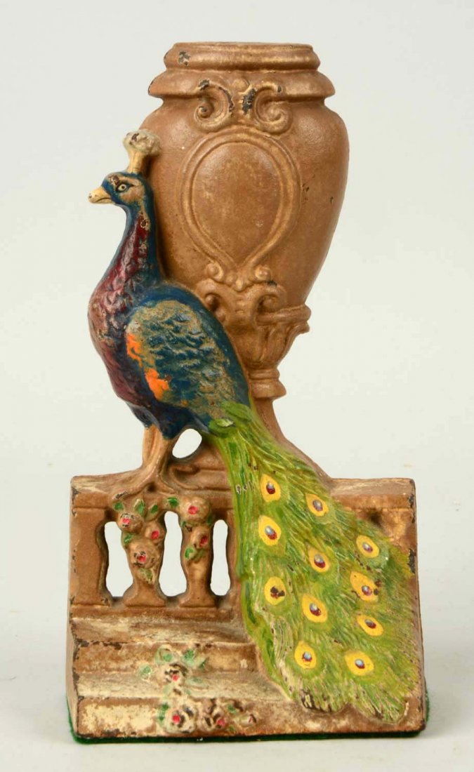 Cast Iron Peacock by Urn Doorstop. (1 of 1)