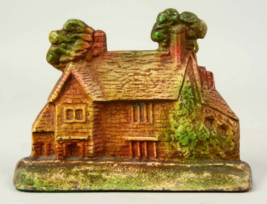 Cast Iron Sulgrave Manor Doorstop.: Ancestral Home of George Washington in Northamptonshire, England. (Very Good Plus). 5" T.