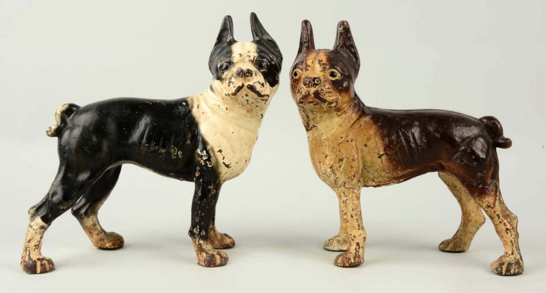Lot of 2: Cast Iron Boston Terrier Doorstops. (1 of 2)