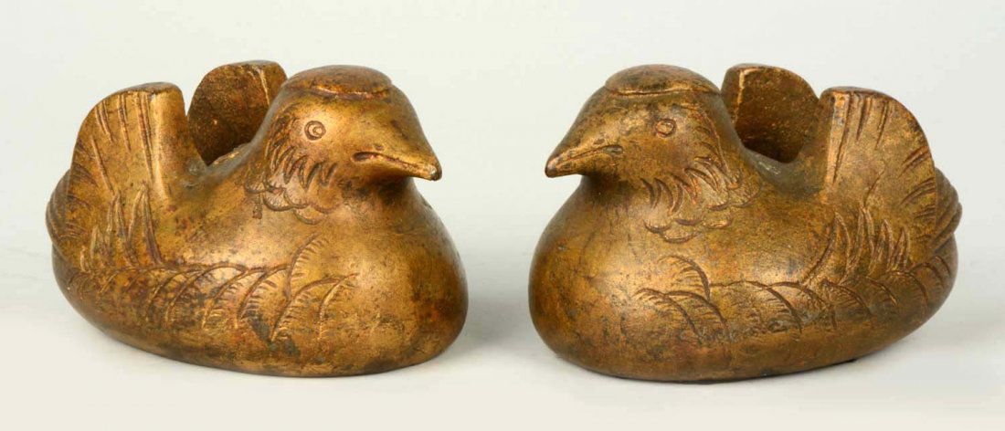 Lot of 2: Cast Iron Song Bird Doorstops. (1 of 2)