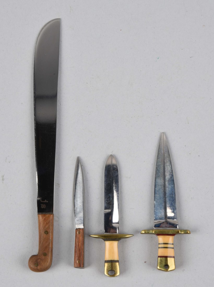 Lot Of 4: Custom Made Miniature Fixed Blade Knives. (1 of 1)