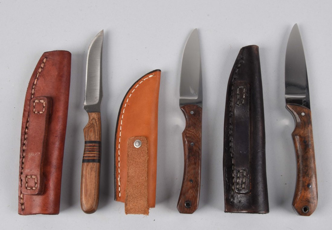 Lot Of 3: Custom Fixed Blade Knives. (1 of 1)