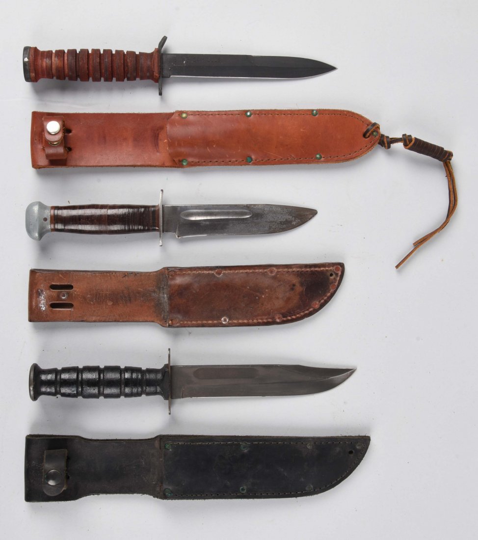 Lot Of 3: Military Type Fixed Blade Knives. (1 of 1)