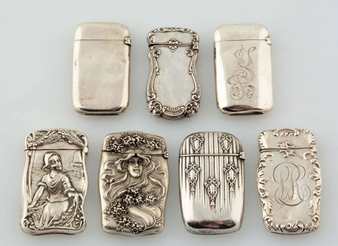 Lot Of 7: Vintage Sterling Silver Match Safes. (1 of 2)