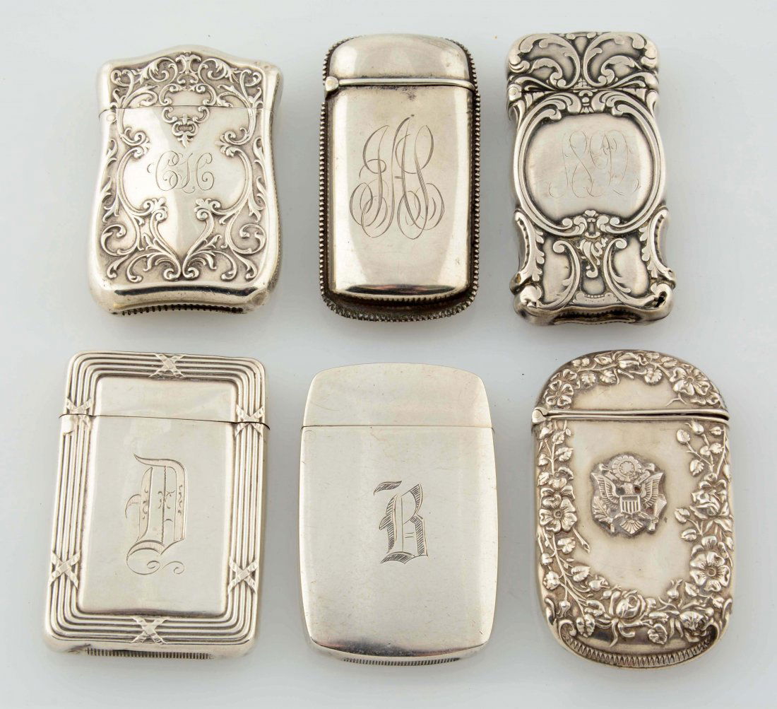 Lot Of 6: Vintage Sterling Silver Match Safes. (1 of 2)
