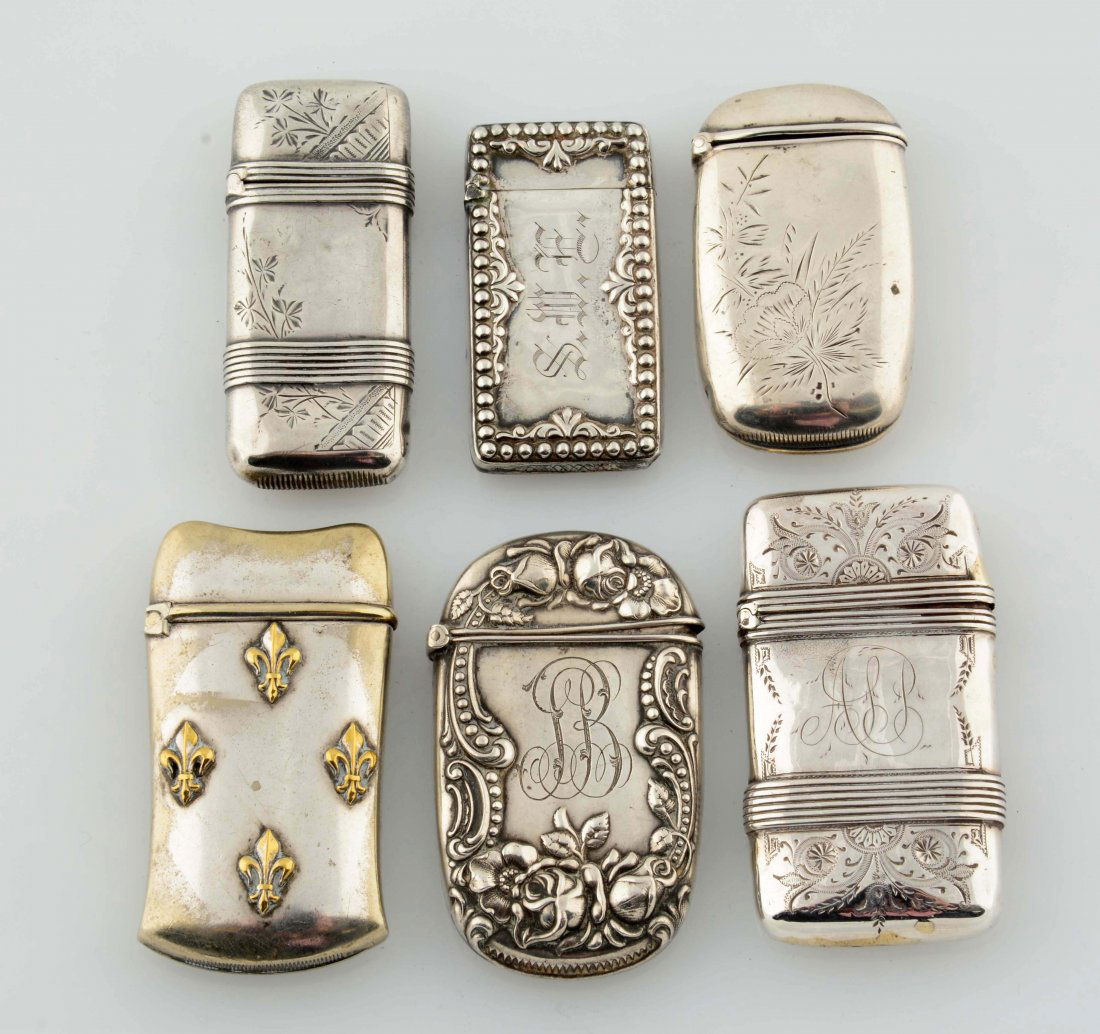 Lot Of 6: Vintage Sterling Silver Match Safes. (1 of 2)