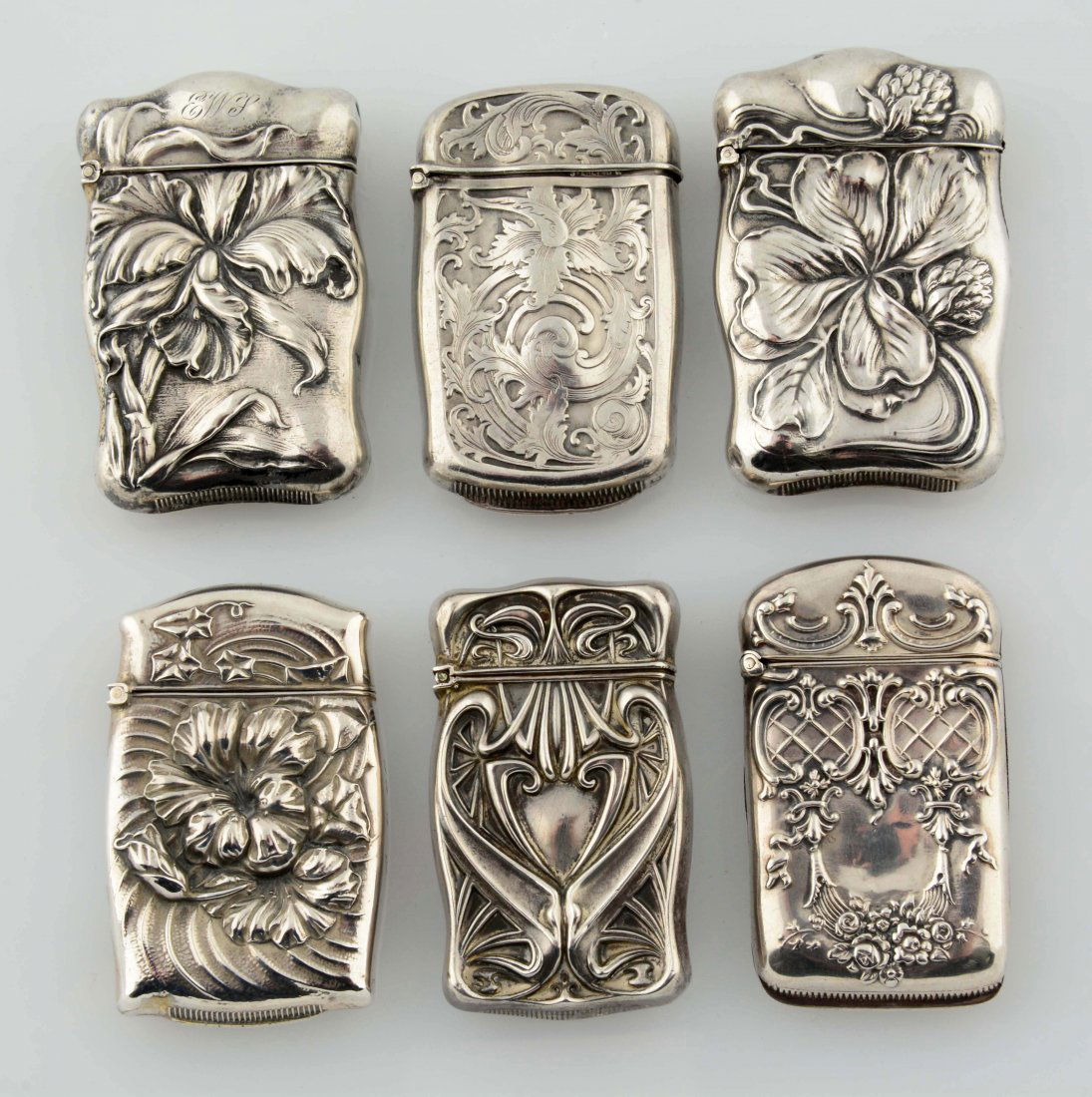 Lot Of 6: Vintage Sterling Silver Match Safes. (1 of 2)