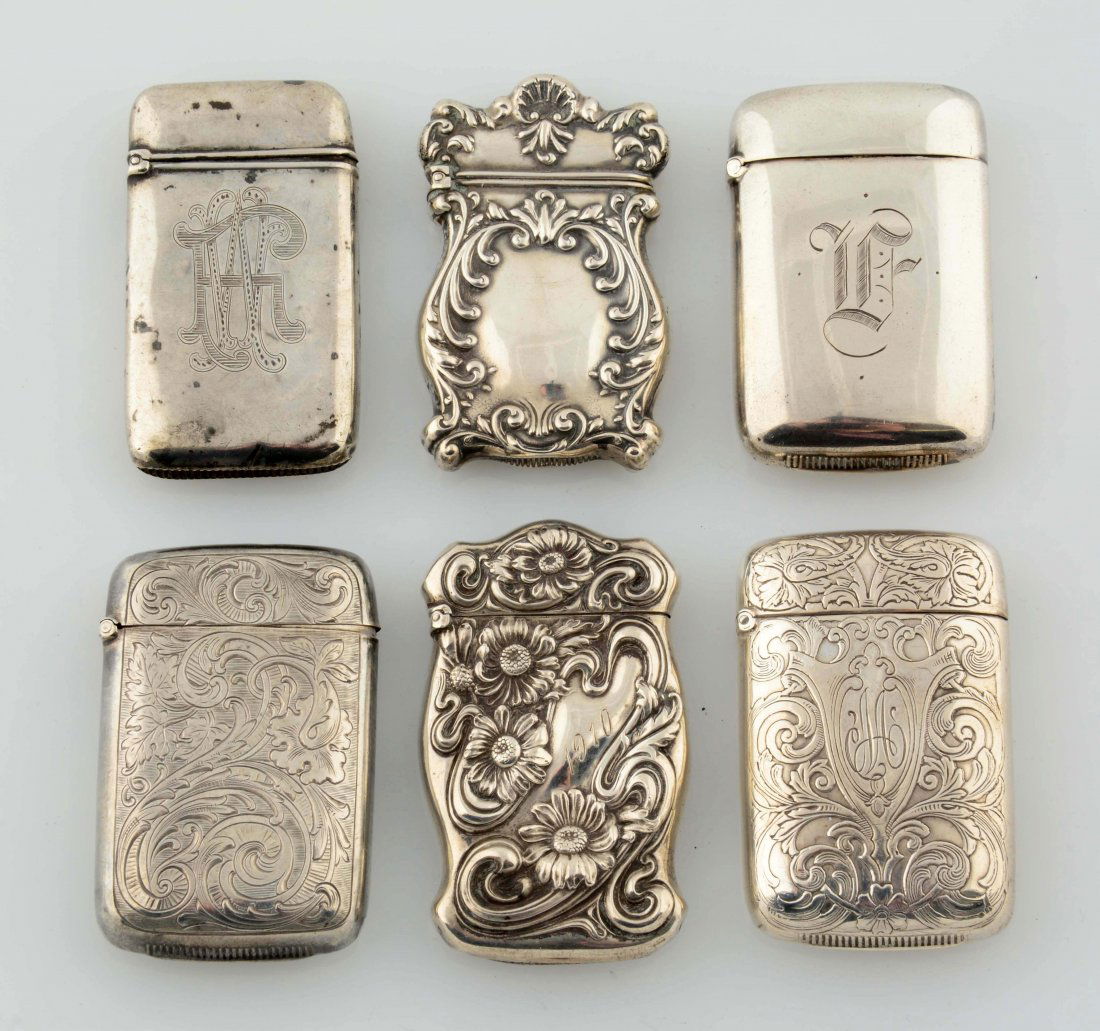 Lot Of 6: Vintage Sterling Silver Match Safes. (1 of 2)