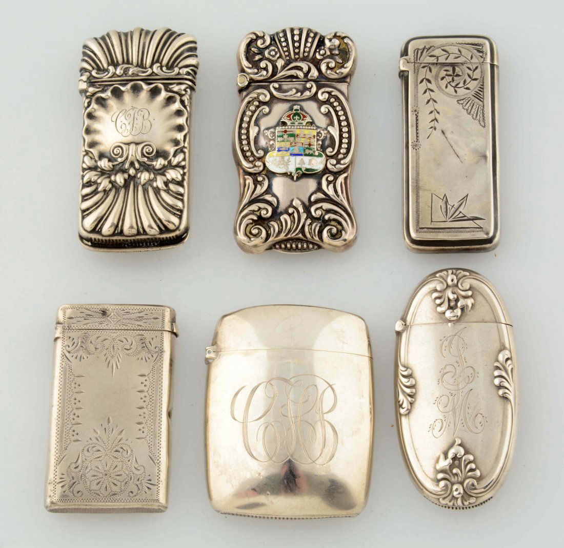 Lot Of 6: Vintage Sterling Silver Match Safes. (1 of 2)