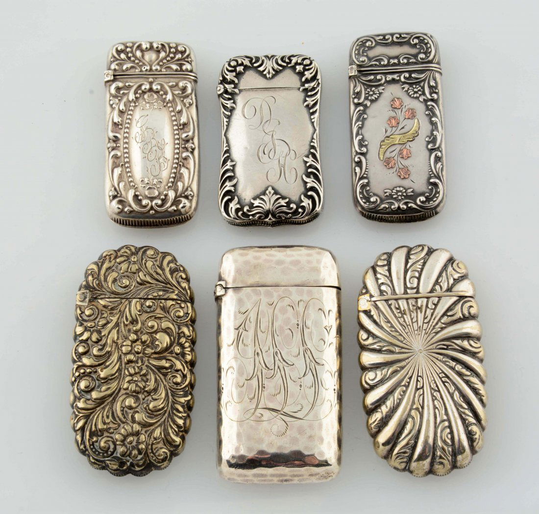Lot Of 6: Vintage Sterling Silver Match Safes. (1 of 2)