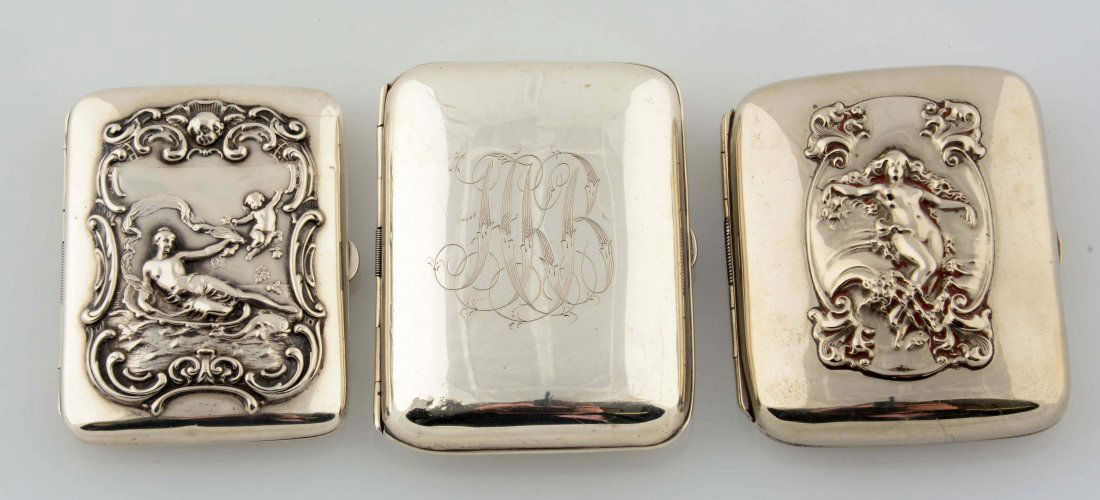 Lot Of 3: Silver Cigarette Cases. (1 of 1)